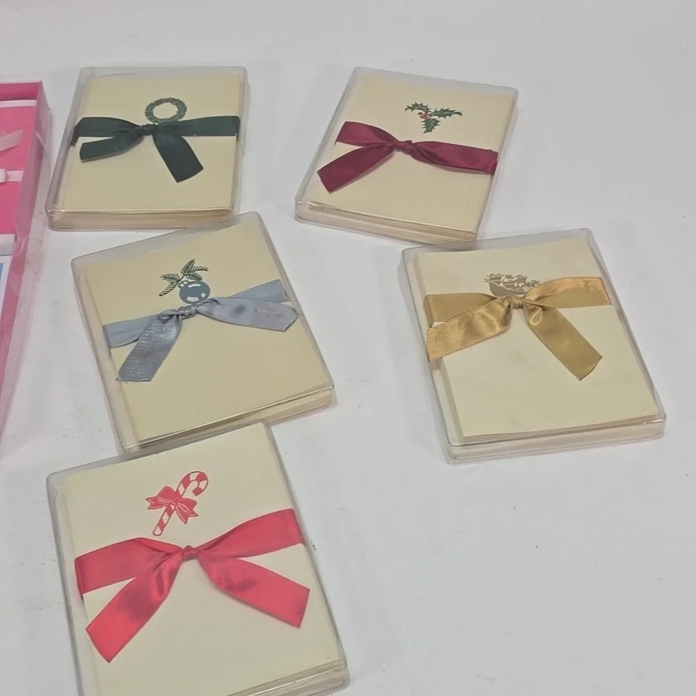 BowsArt 10 Blank Cards w/Envelopes &‎ Hand Tied Bows Lot Of 5 Packs
